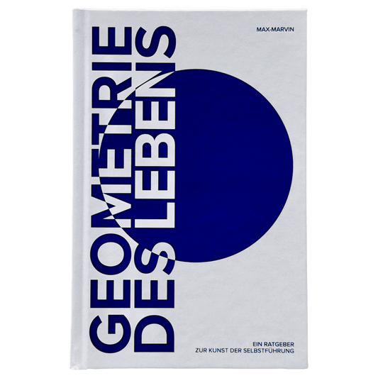 Book cover with blue text and circle on a white background