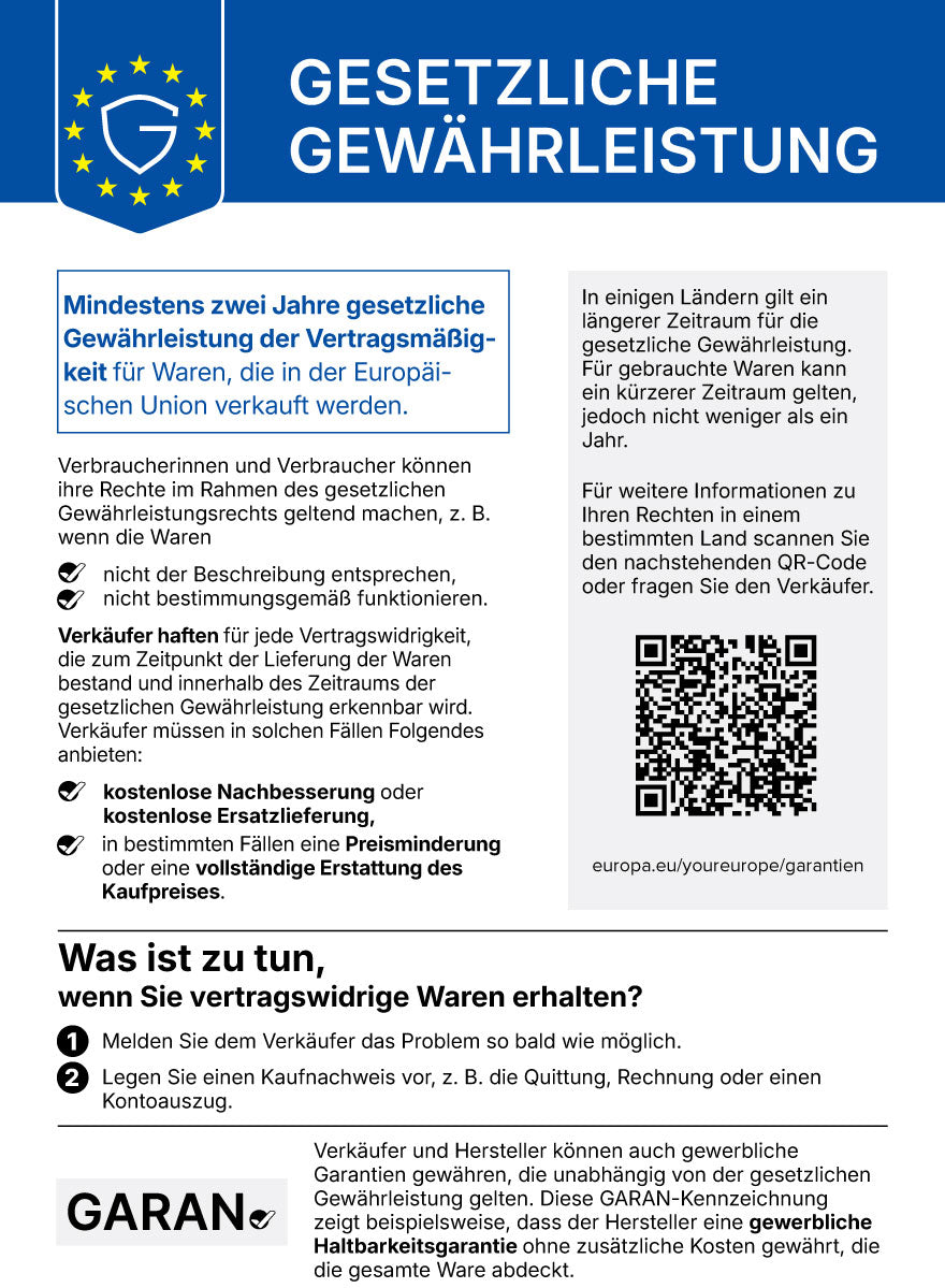 gesetzliche gewaehrleistung deutsch